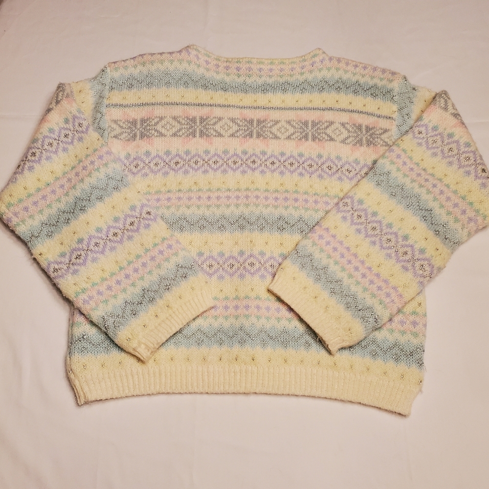 Vtg 80s pastel sweater